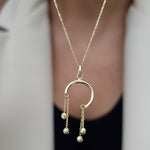 Load image into Gallery viewer, 18K Real Gold Hanging Seed Necklace