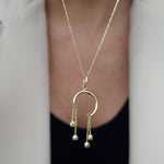 Load image into Gallery viewer, 18K Real Gold Hanging Seed Necklace