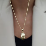 Load image into Gallery viewer, 18K Real Gold Curved Pendant Necklace