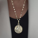 Load image into Gallery viewer, 18K Real Gold Round Religious Necklace