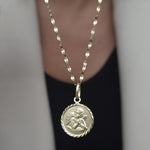 Load image into Gallery viewer, 18K Real Gold Round Religious Necklace
