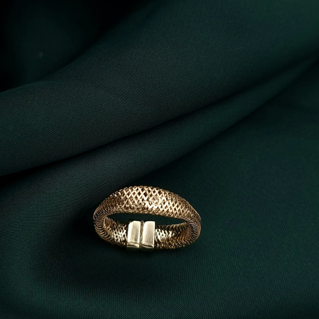 18K Real Gold Twisted Ring