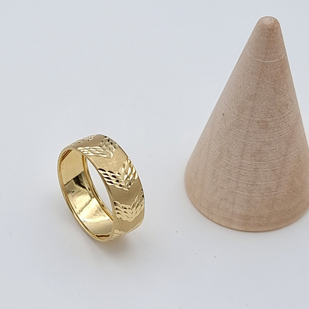 18K Real Gold Round Arrow Ring
