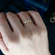 18K Real Gold Twisted Ring