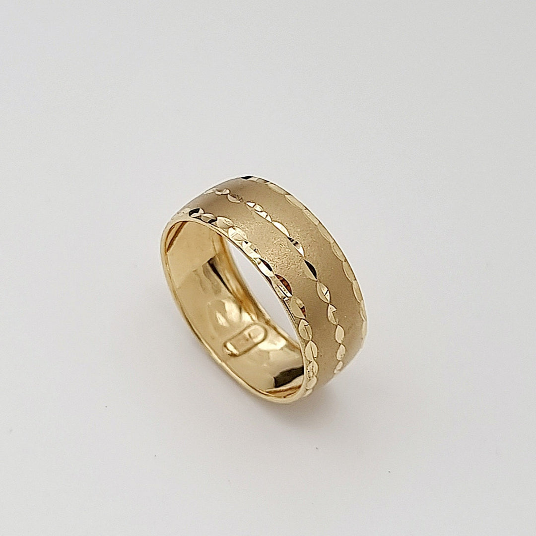 18K Real Gold Round Line Ring