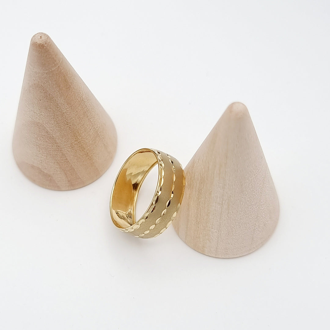 18K Real Gold Round Line Ring – Hamsa Gold
