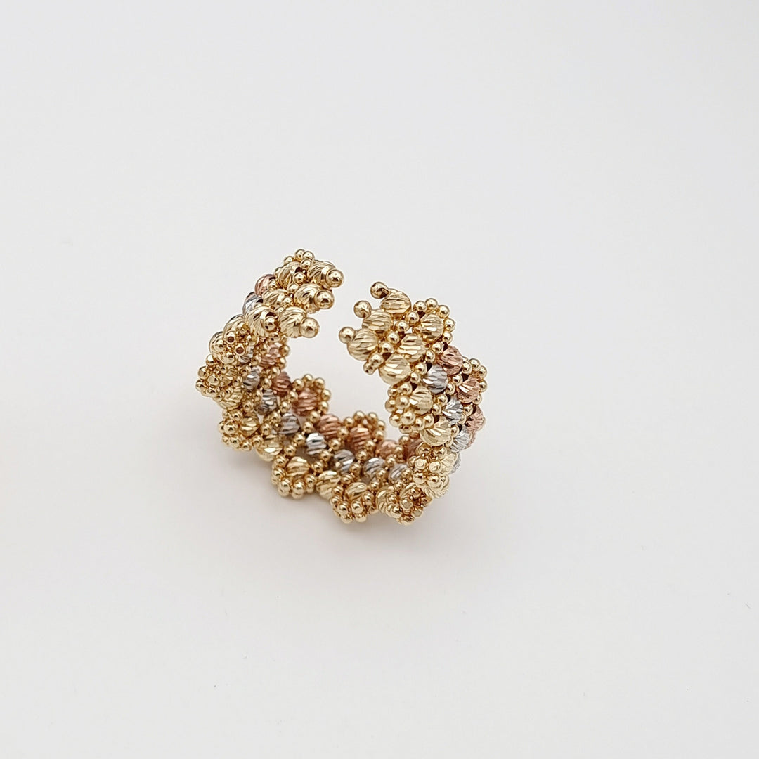 18K Real Gold 3 Color Seed Ring