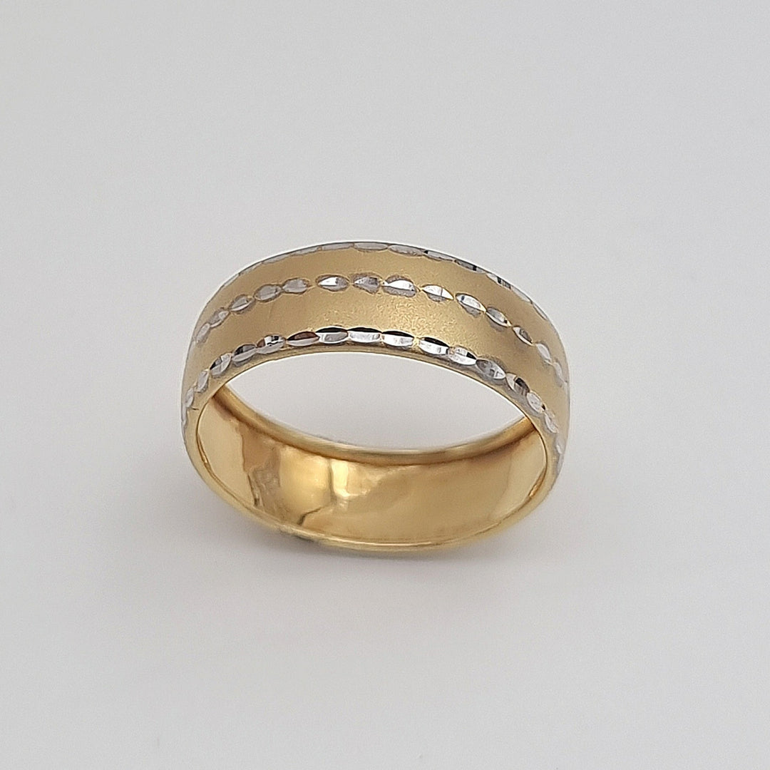 18K Real Gold Round Line Ring