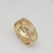 18K Real Gold Round Arrow Ring