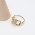 Load image into Gallery viewer, 18K Real Gold Stone Ball Ring