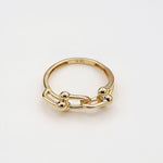 Load image into Gallery viewer, 18K Real Gold U-Link Ring
