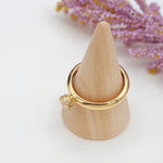 Load image into Gallery viewer, 18K Real Gold Plain Stone Ring