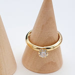 Load image into Gallery viewer, 18K Real Gold Plain Stone Ring