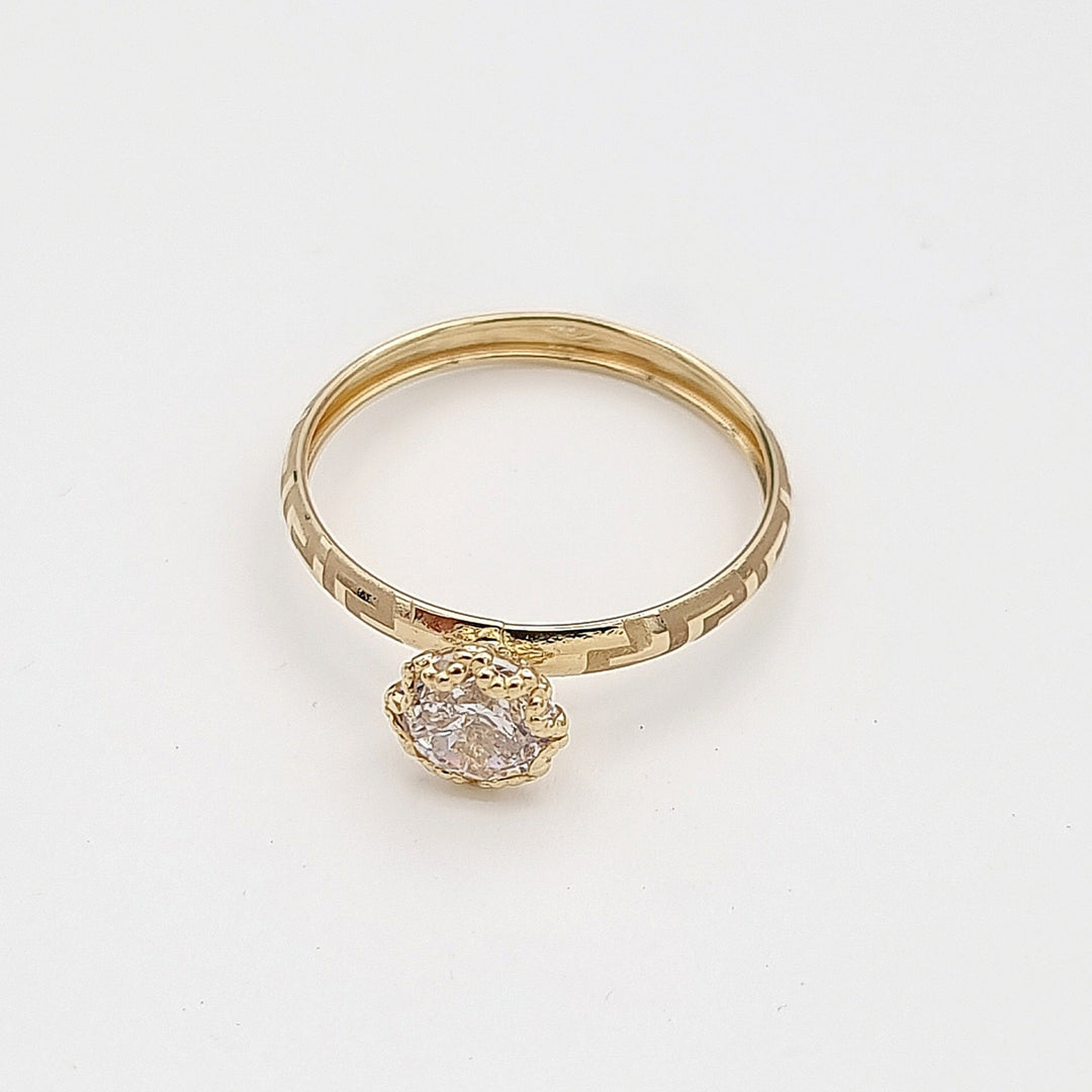 18K Real Gold Stone Ring