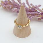 Load image into Gallery viewer, 18K Real Gold Stone Seed Ring