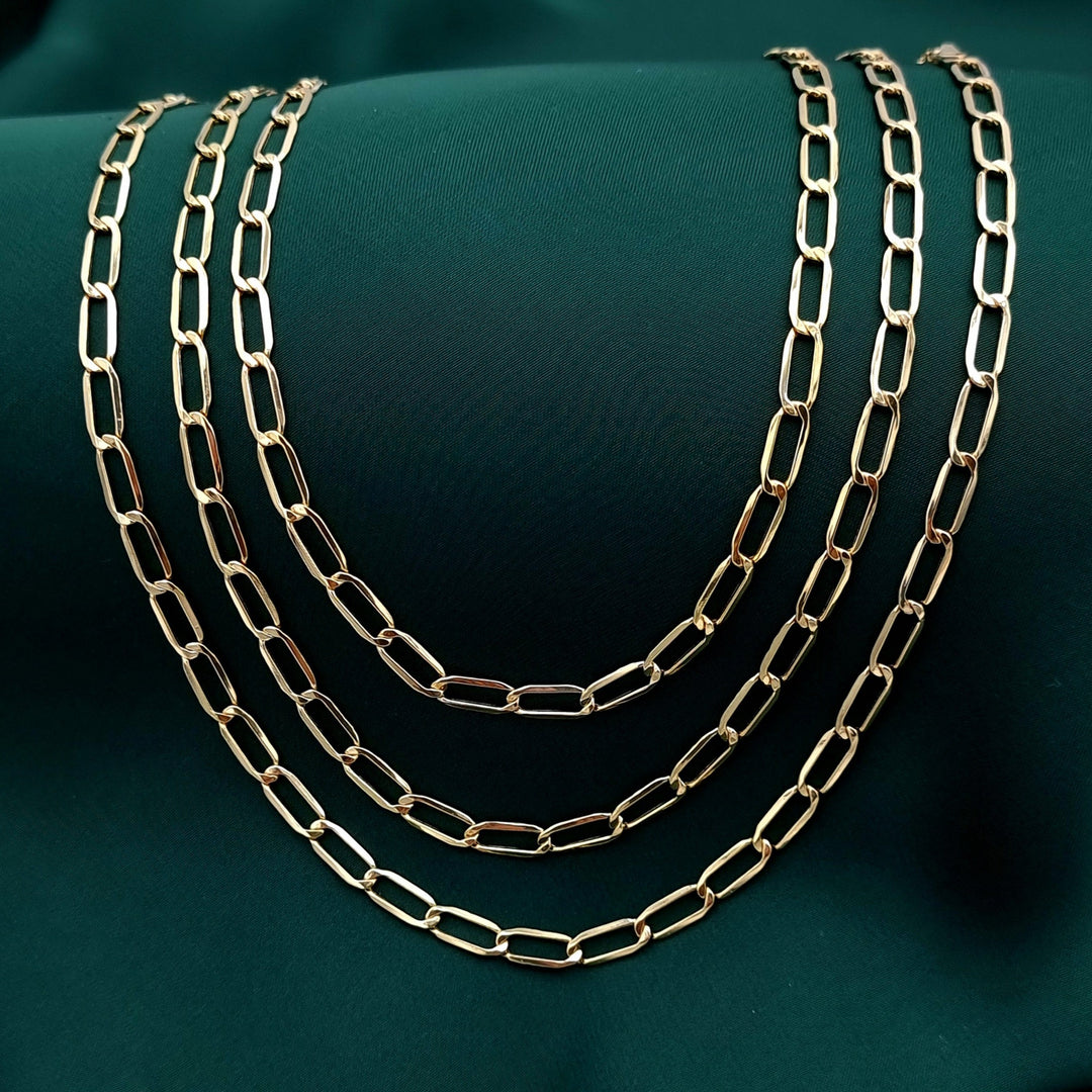 18K Real Gold Links Chain – Hamsa Gold