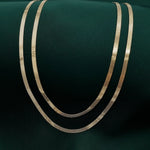 Load image into Gallery viewer, 18K Real Gold Flat Chain