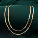 Load image into Gallery viewer, 18K Real Gold Flat Chain