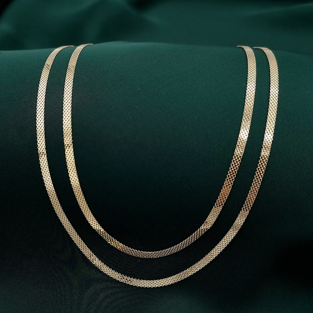 18K Real Gold Flat Chain