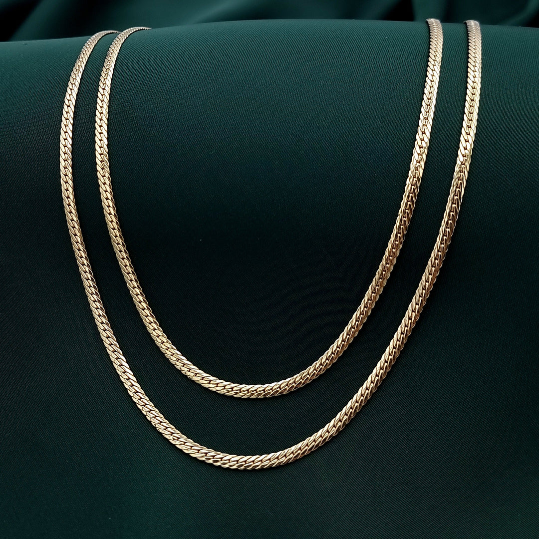 18K Real Gold Flat Chain