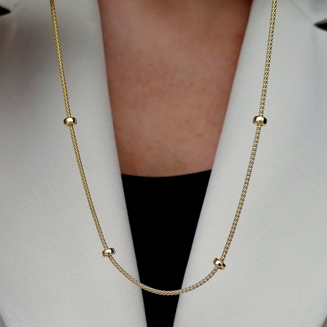 18K Real Gold Seed Chain