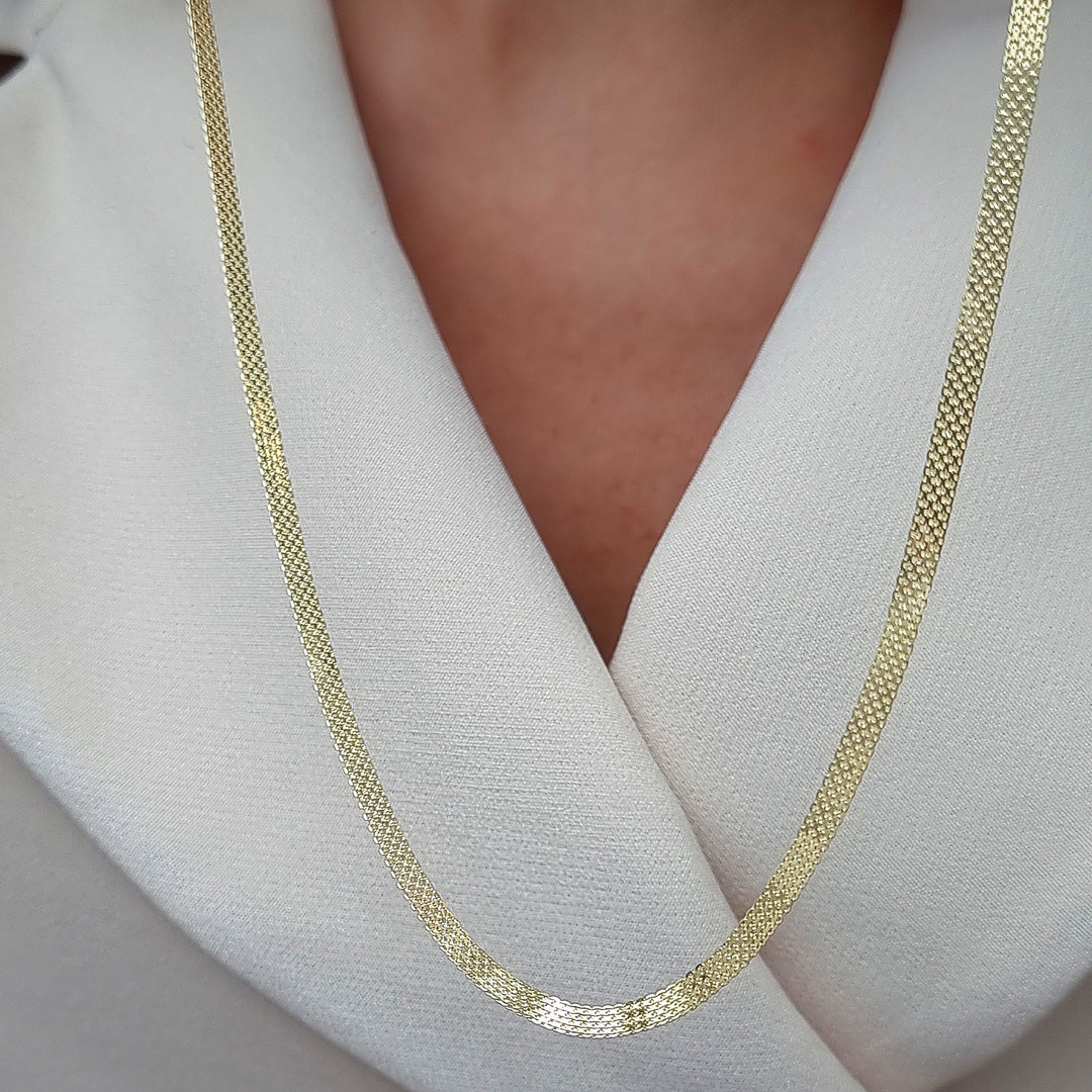 18K Real Gold Flat Chain