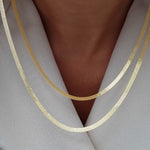 Load image into Gallery viewer, 18K Real Gold Flat Chain