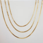 Load image into Gallery viewer, 18K Real Gold Flat Chain