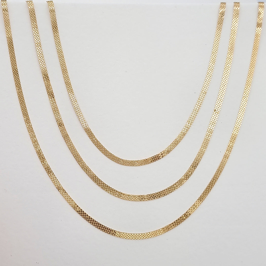 18K Real Gold Flat Chain