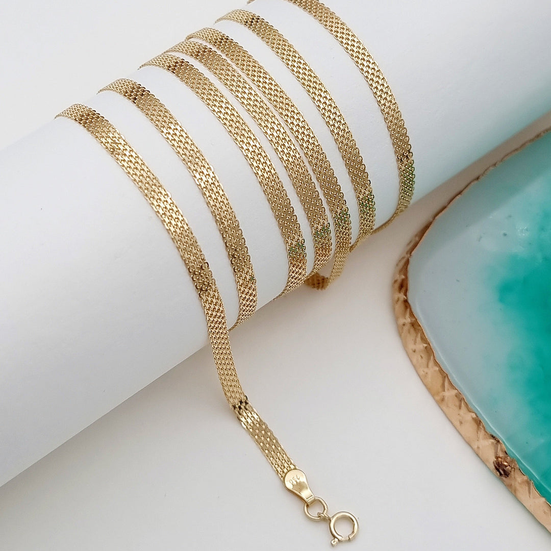 18K Real Gold Flat Chain