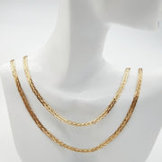 18K Real Gold Flat Snake Chain