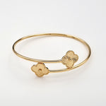 Load image into Gallery viewer, 18K Real Gold Flower Bangle