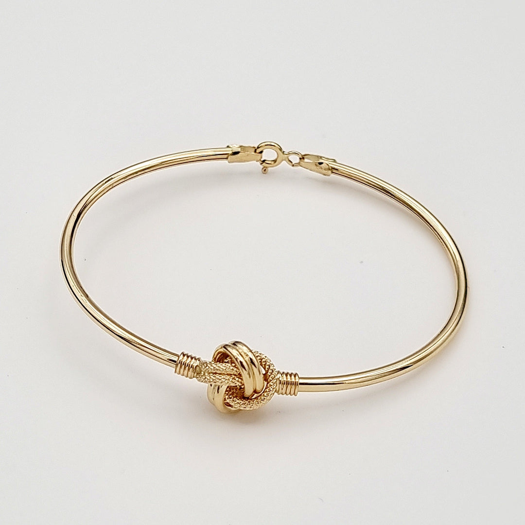 18K Real Gold Twisted Knot Bangle