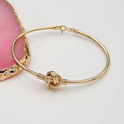 18K Real Gold Twisted Knot Bangle