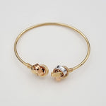 Load image into Gallery viewer, 18K Real Gold 3 Color Twisted Knot Bangle