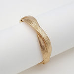 Load image into Gallery viewer, 18K Real Gold Double Twisted Elastic Bangle