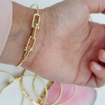 Load image into Gallery viewer, 18K Real Gold U-Link Bangle
