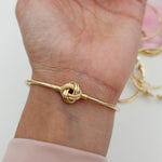 Load image into Gallery viewer, 18K Real Gold Twisted Knot Bangle