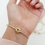 Load image into Gallery viewer, 18K Real Gold Twisted Knot Bangle