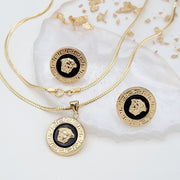 18K Real Gold Elegant V.R.C Jewelry Set