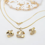 Load image into Gallery viewer, 18K Real Gold Elegant C.H Stone Jewelry Set