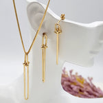 Load image into Gallery viewer, 18K Real Gold Long U-Link  Jewelry Set