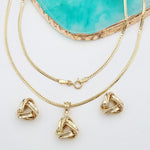 Load image into Gallery viewer, 18K Real Gold Twisted Triangle Jewelry Set
