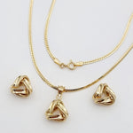 Load image into Gallery viewer, 18K Real Gold Twisted Triangle Jewelry Set
