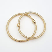 18K Real Gold Elastic Bangle Set (2 Pcs)