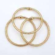 18K Real Gold Elastic Bangle Set (3 Pcs)