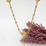 Load image into Gallery viewer, 18K Real Gold Linked Flower Necklace