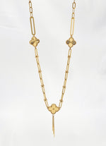 Load image into Gallery viewer, 18K Real Gold Linked Flower Necklace