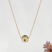 18K Real Gold Ball Necklace