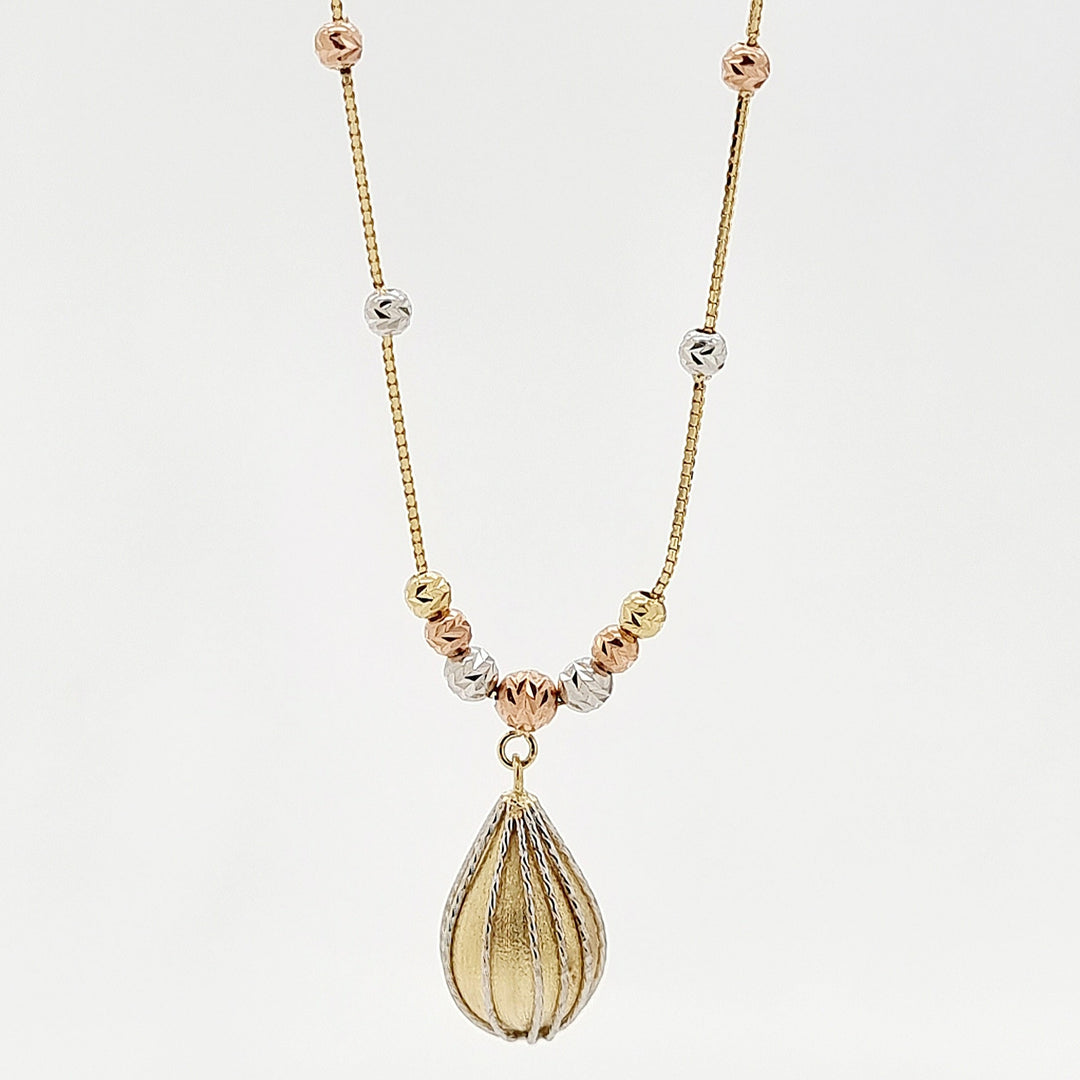18K Real Gold Drop Seeds Necklace